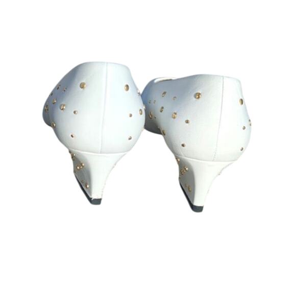 Vintage white Bridal Stuart Weitzman kitten heels sz 8W - Picture 4 of 8